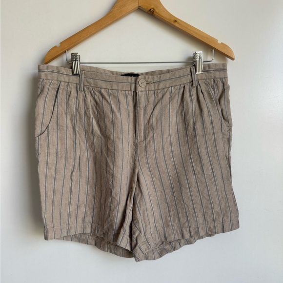 Peruvian Connection Pants - Peruvian Connection 100% Linen Brown Tan Women Shorts 14 Pockets Lightweight